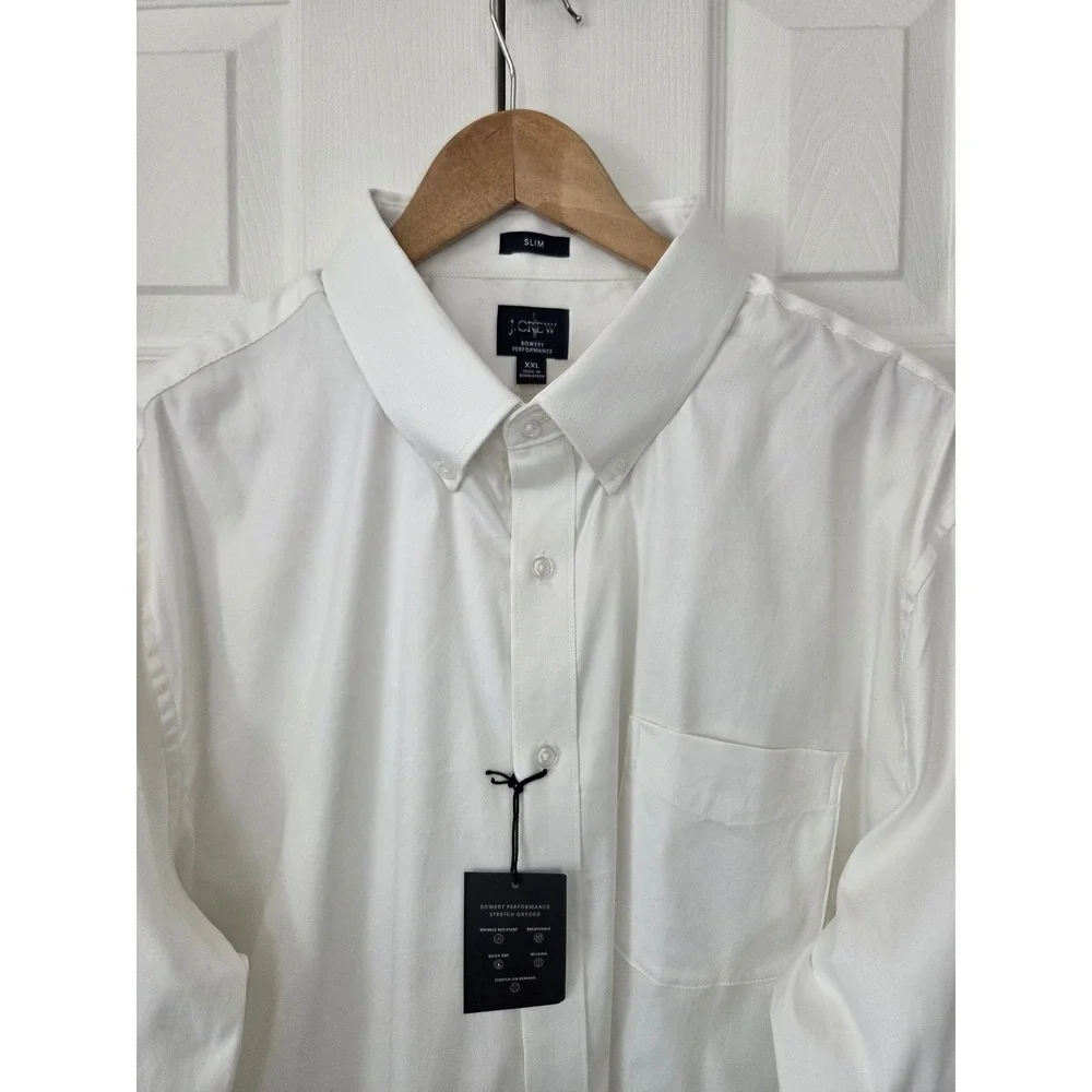 J. Crew Slim Bowery Performance Stretch Oxford‎ Shirt Men XXL White NWT CP684